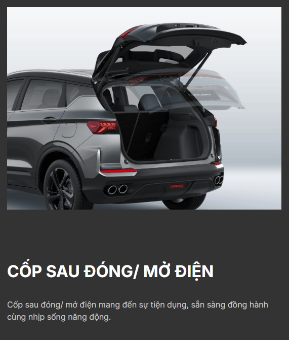 New Coolray cốp điện